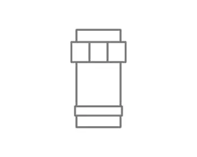 Gray outline icon of a plumbing valve on white background