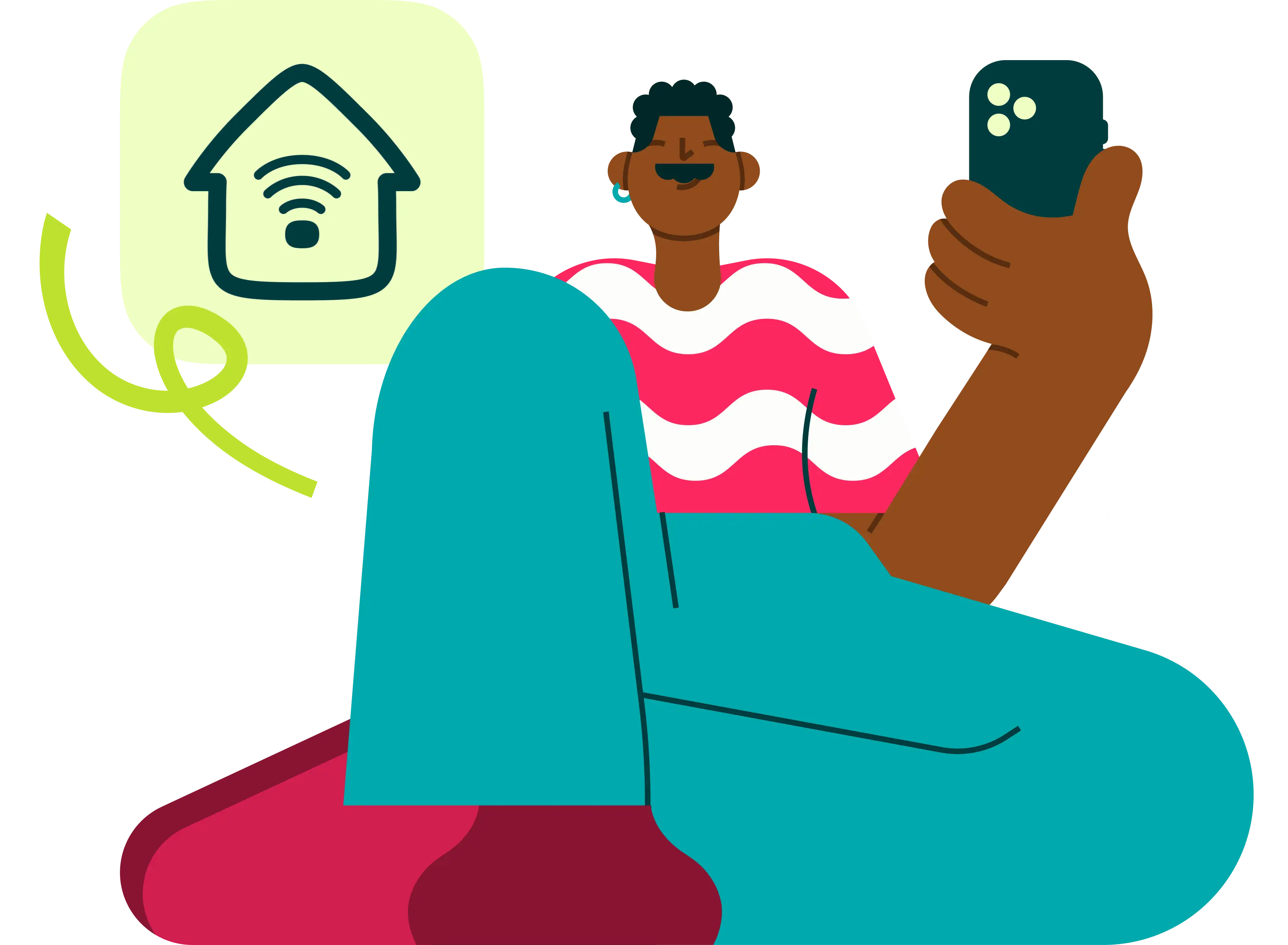 TalkTalk Wi-Fi Assist app man sitting down mobile