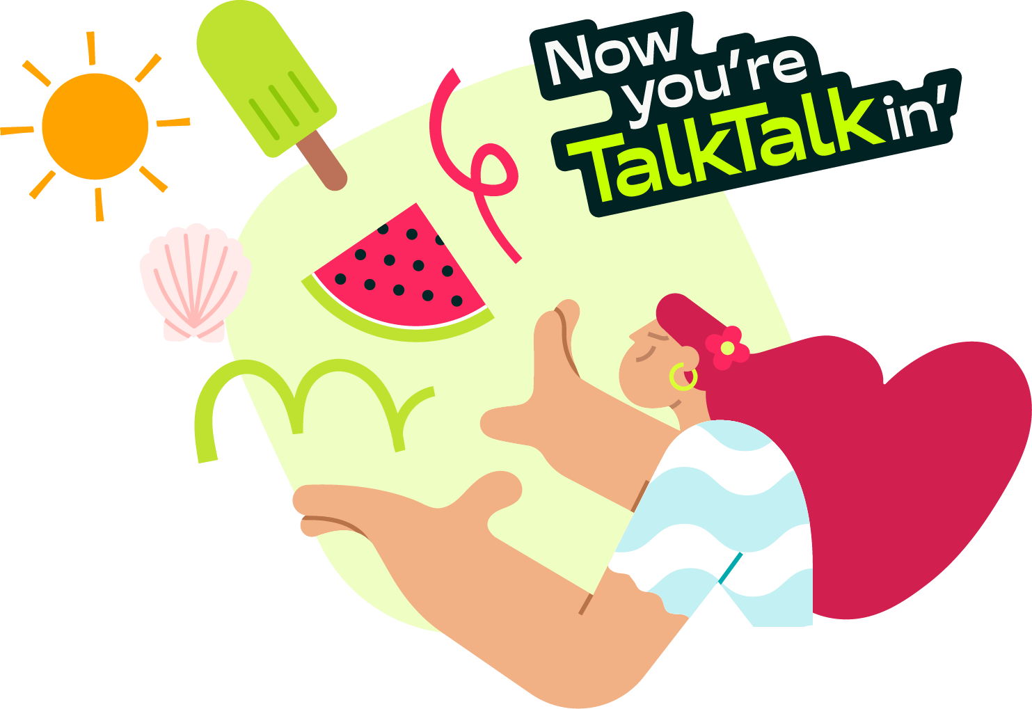 Woman megaphone summer talktalkin