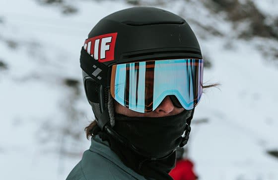 Visual Taylor Gold portrait in a Clif helmet