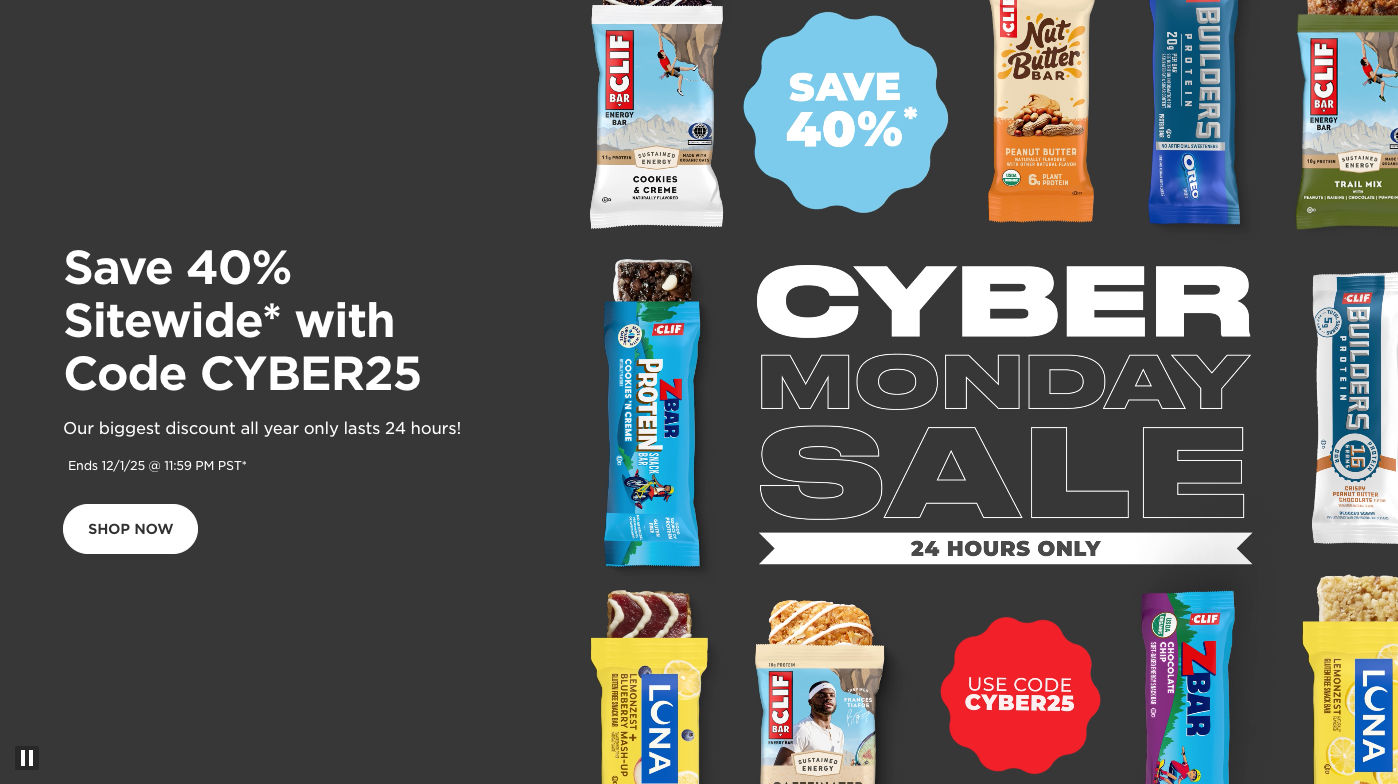 Cyber Monday 24 Hours 40% Off Sitewide Sale