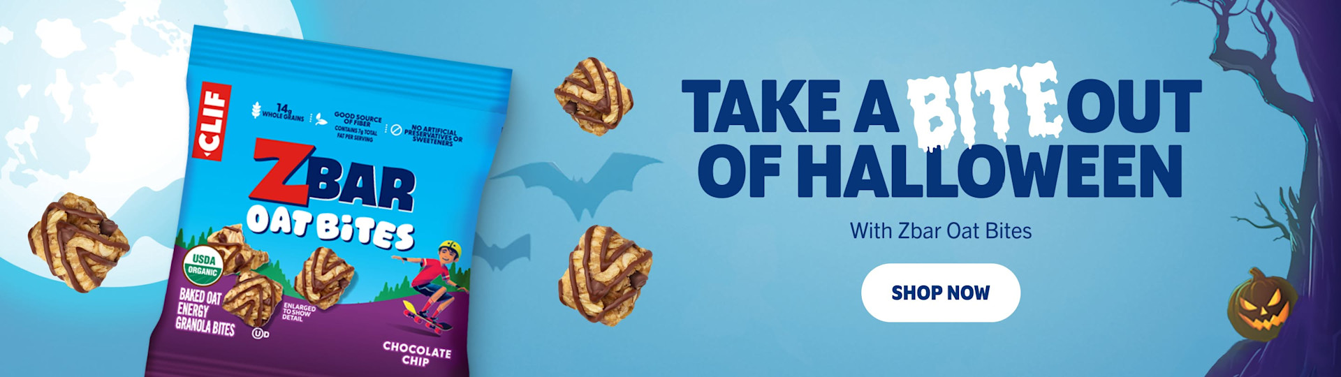 Take A Bite Out of Halloween with Zbar Oat Bites.