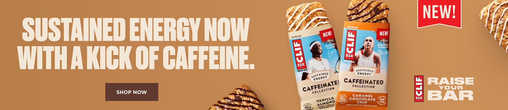 CLIF Sustained energy now with a kick of caffine.
