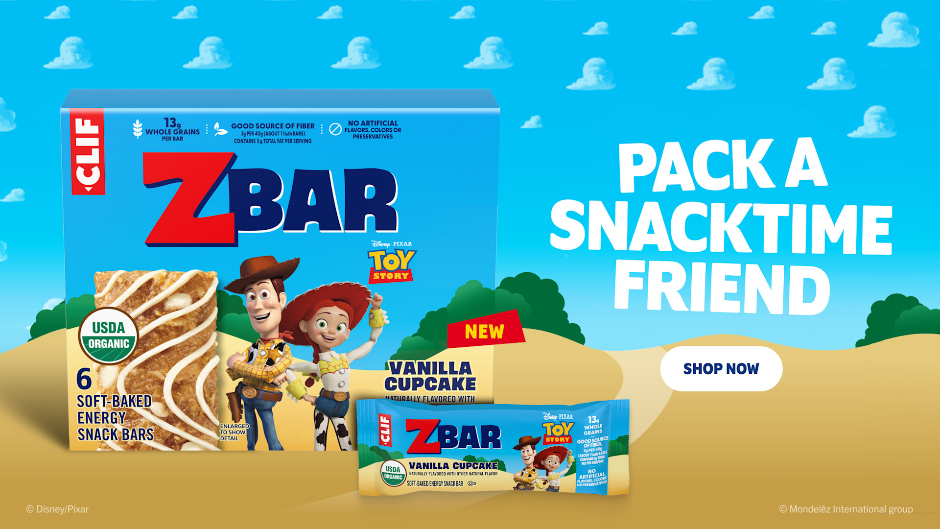 Zbar Brand Page Toy Story. Pack a Snacktime Friend.