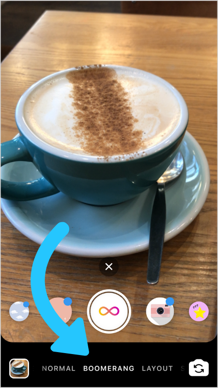 To try out the new effects, open the stories camera and swipe right into Boomerang mode.
