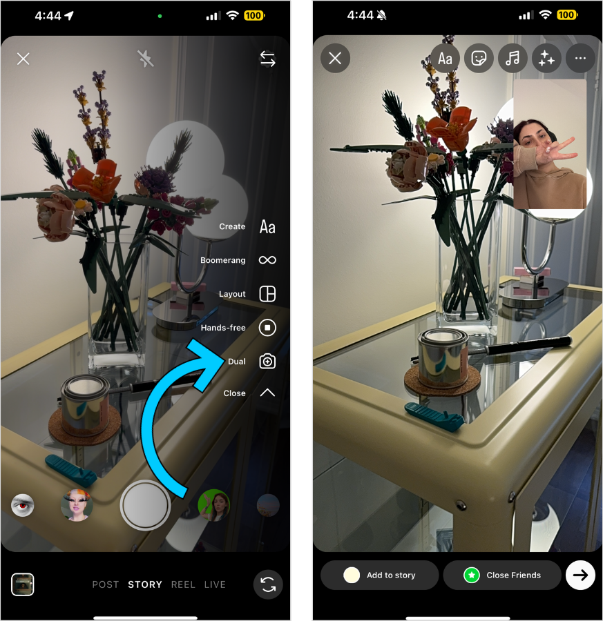 How to use Instagram's dual feature on Stories.