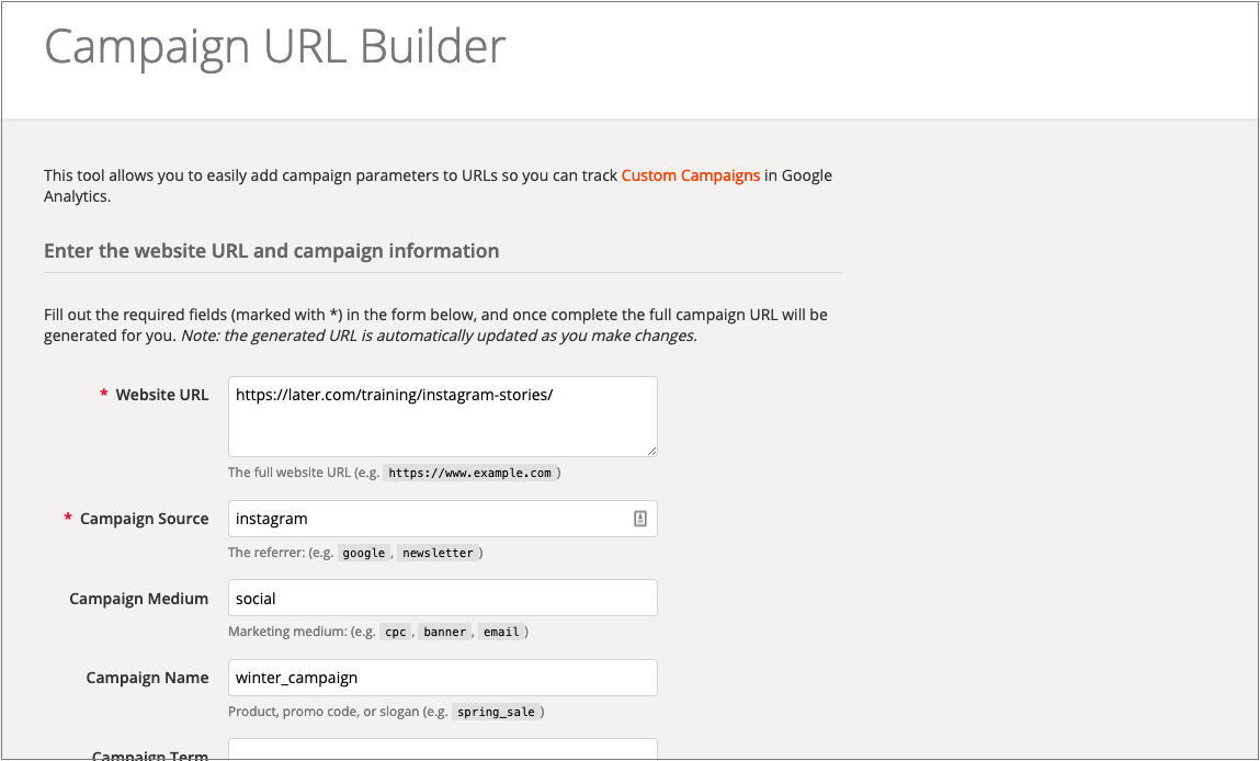 Google Campaign URL Builder to Create Custom URLs