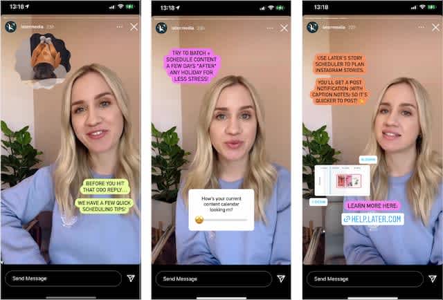 Later Media provides social media advice on their Instagram stories