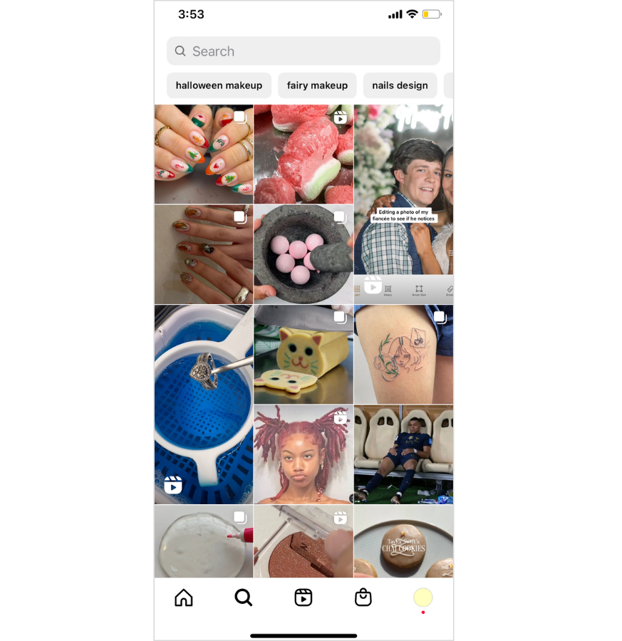 Instagram Explore page