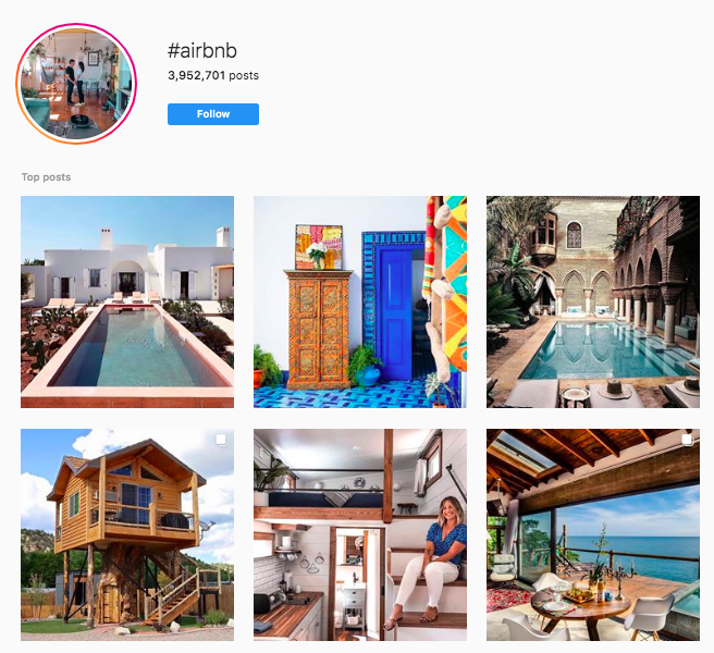 UGC example Airbnb hashtag 