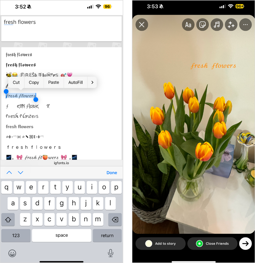How to add custom fonts to Instagram Stories.