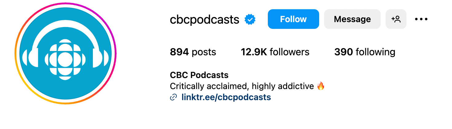 CBC Podcasts Instagram Bio
