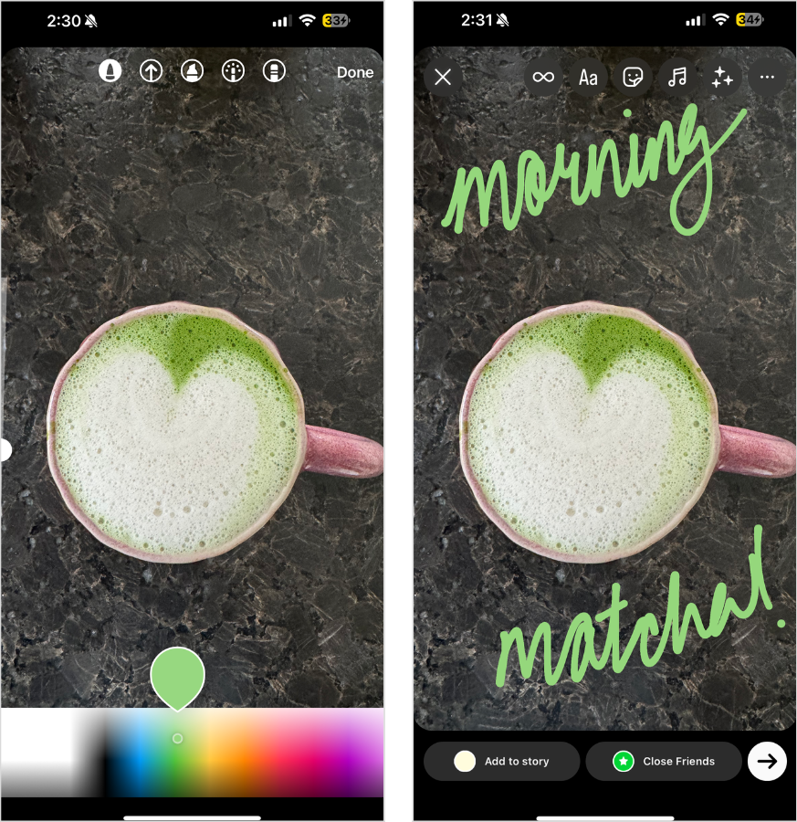 Hidden colors Instagram Stories hack.