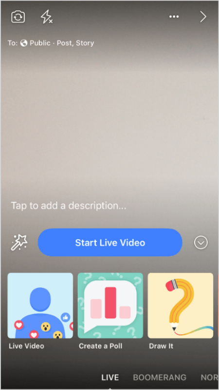 Facebook Stories Recording Options