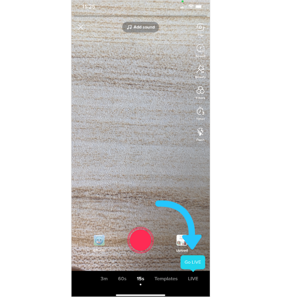 How to go live on TikTok example
