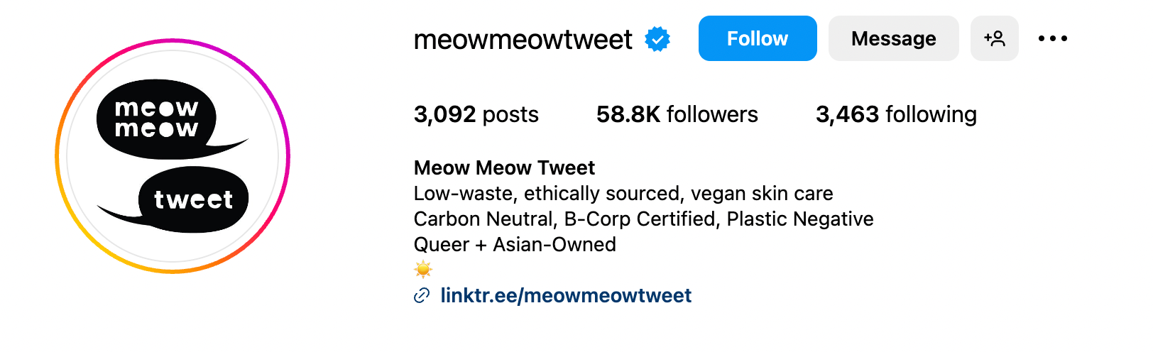Meow Meow Tweet Instagram Bio