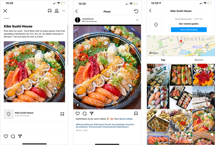 tastethesix sushi in a places Instagram guide