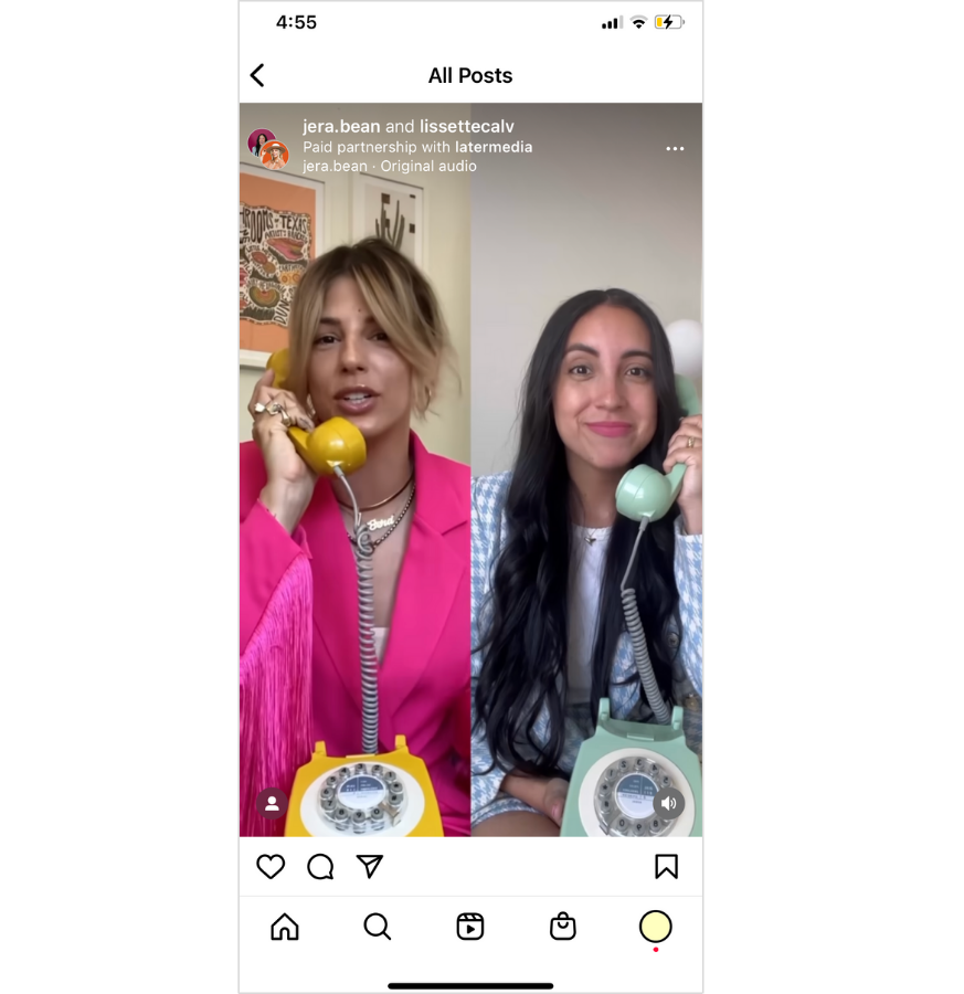 Instagram Collab between Jera and Lissette.