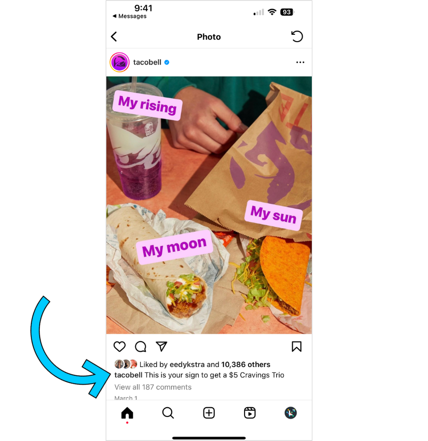 social media captions - taco bell