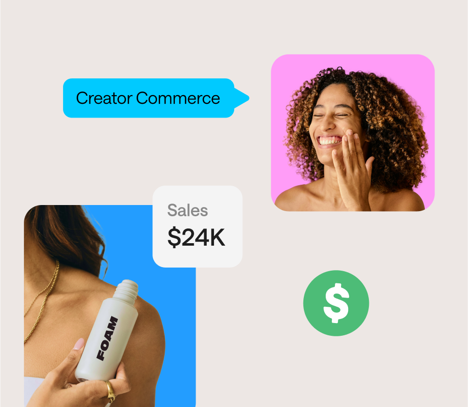 Decorative creator commerce blog header image on sand background