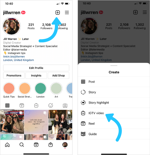 how to upload a youtube video to instagram tv