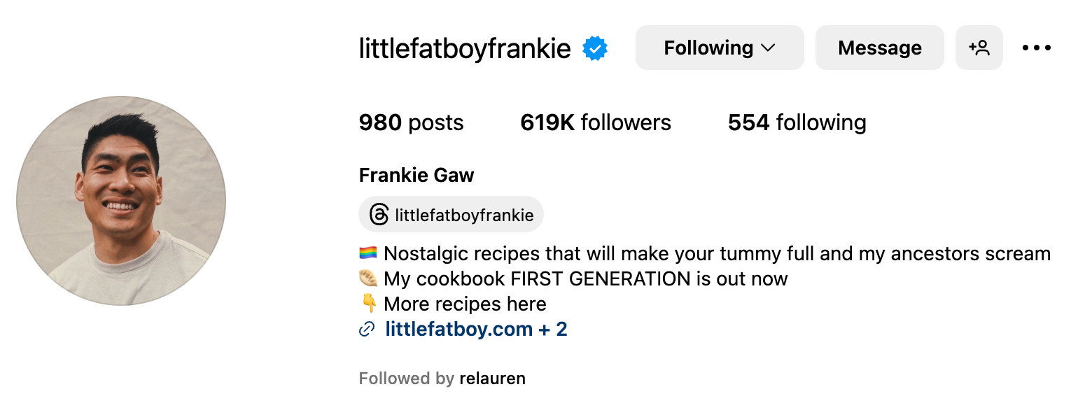 Little Fat Boy Frankie Instagram Bio