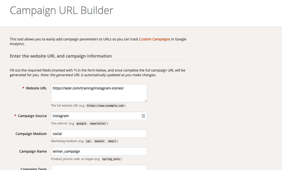 Google Campaign URL Builder to Create Custom URLs
