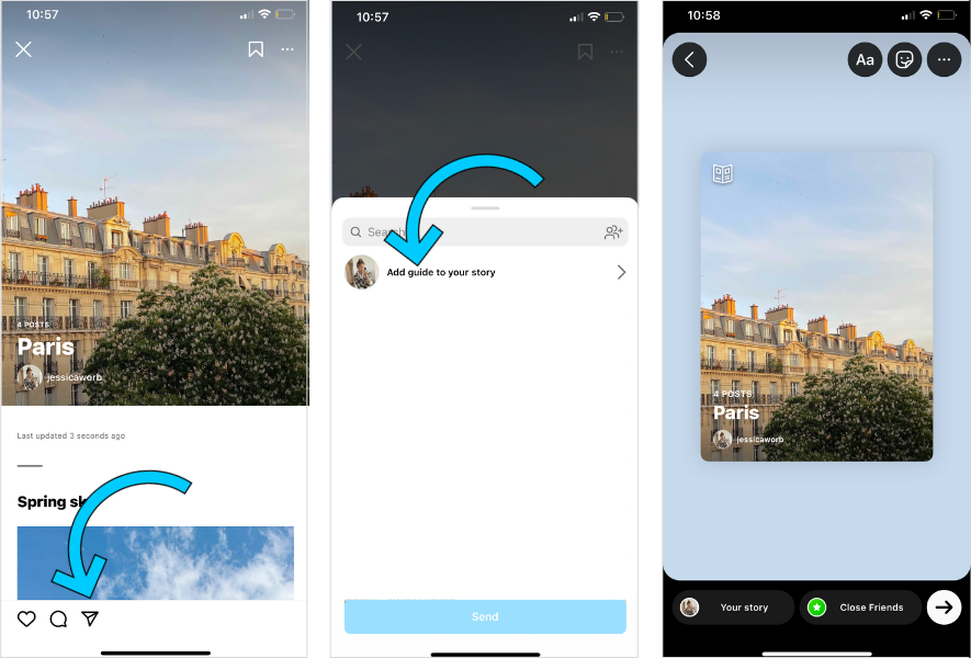 How to share an Instagram guide to your Instagram story