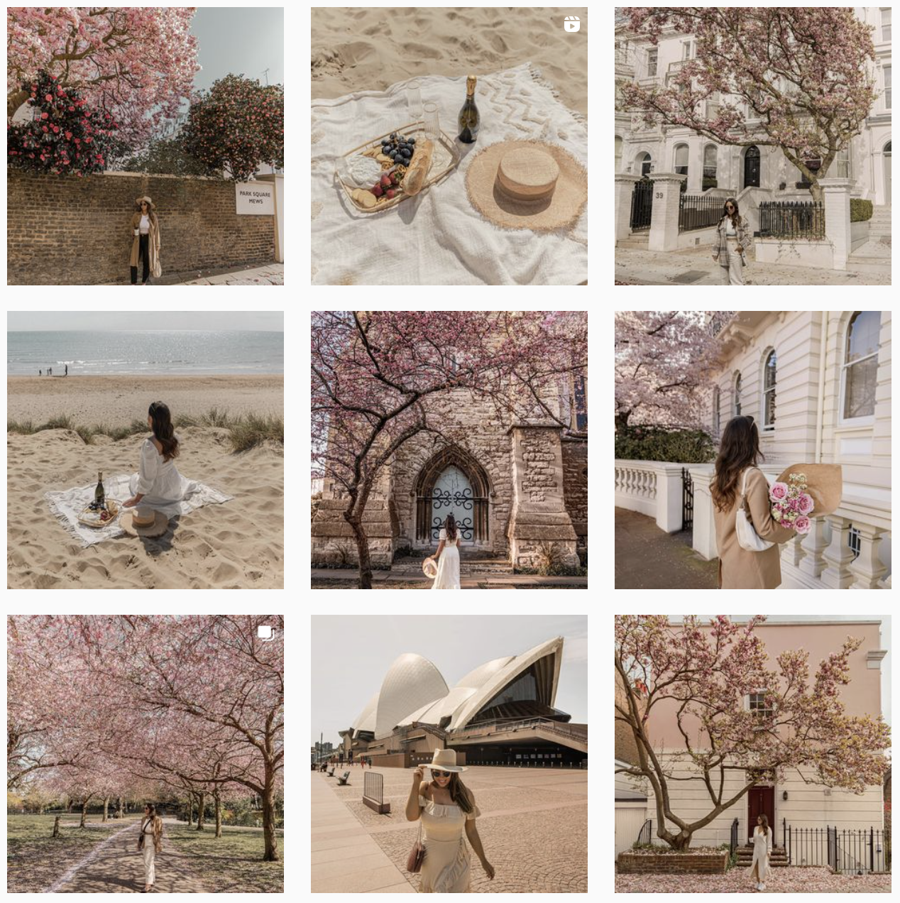 Kelsey in London Instagram aesthetic example springtime color palette