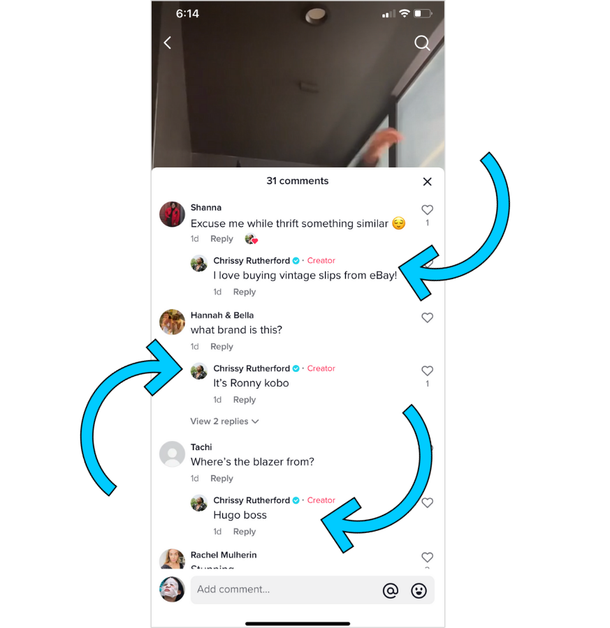 Chrissy Ford replying to comments on TikTok