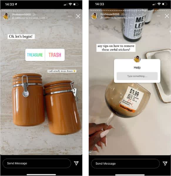 A user uses Instagram Stickers to grow engagement using polls and question stickers