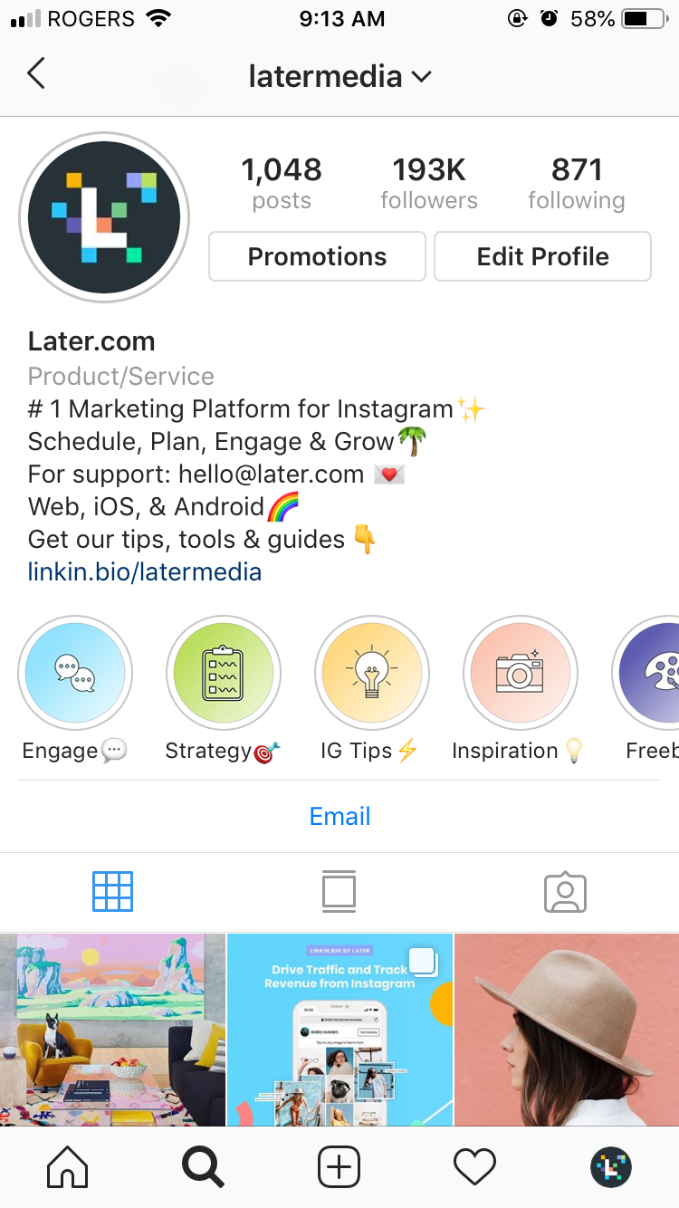 Organize all our Instagram Stories tips on our Later profile