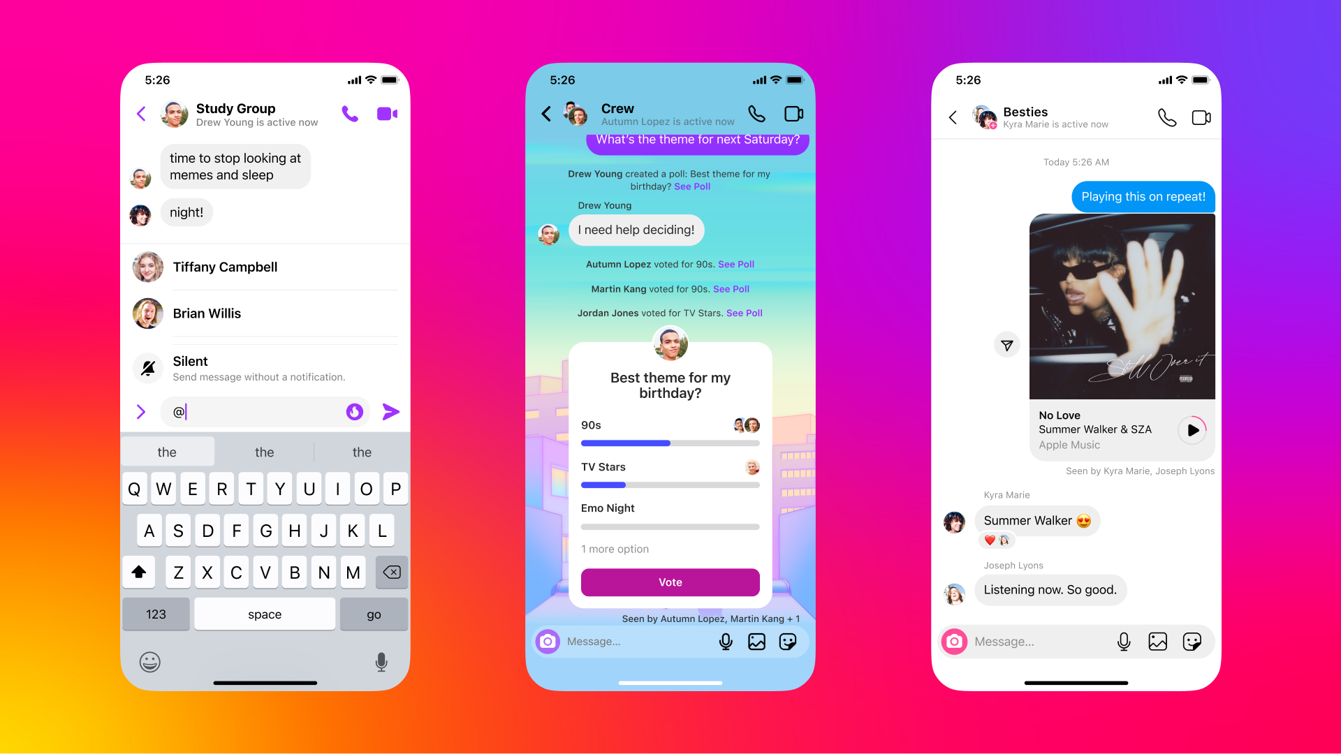 New Instagram Messaging Features 2022 — silent messages, group polls, song shares