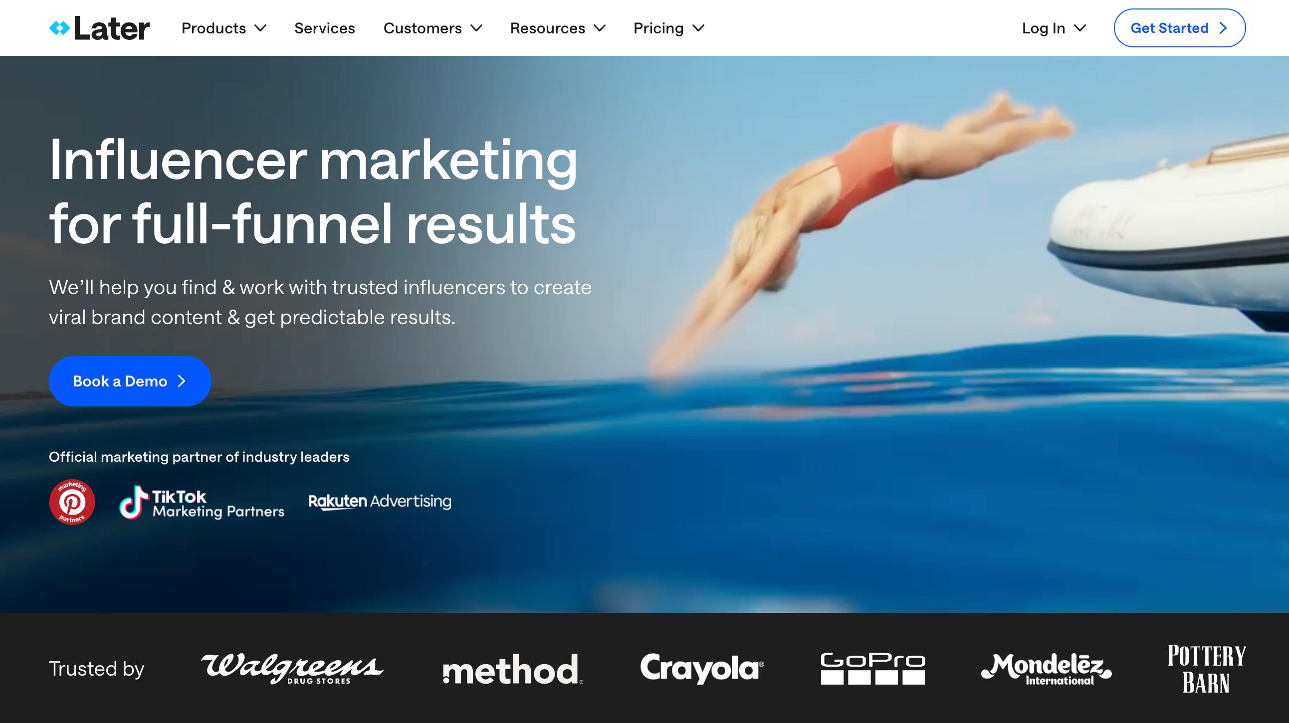 Later Influencer Marketing Homepage