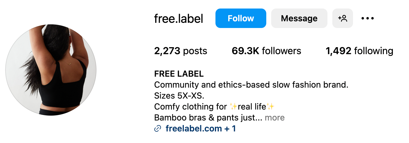 Free Label Instagram Bio