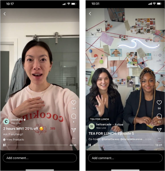 Cocokind and Arcade Studios founders go live on Instagram