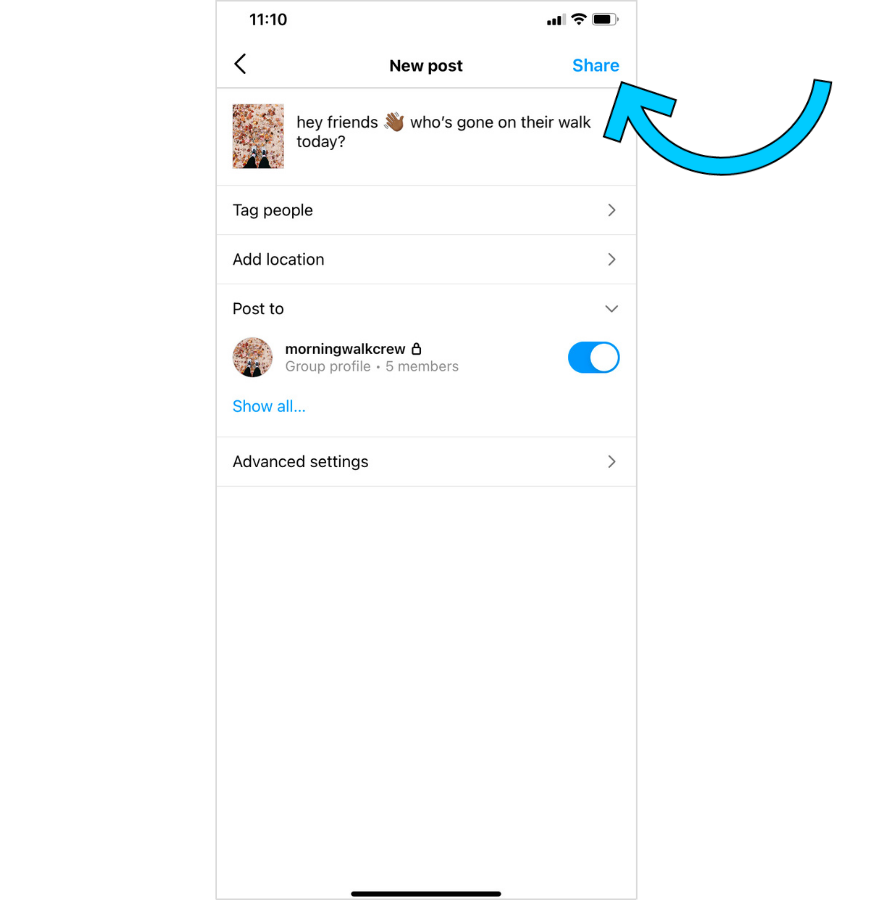 How to share a group profile post on instagram