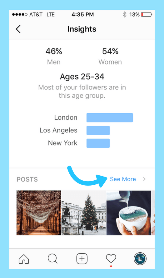 Instagram Insights select See More