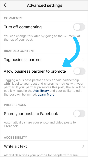 Promote creators’ branded content posts as feed and stories ads.