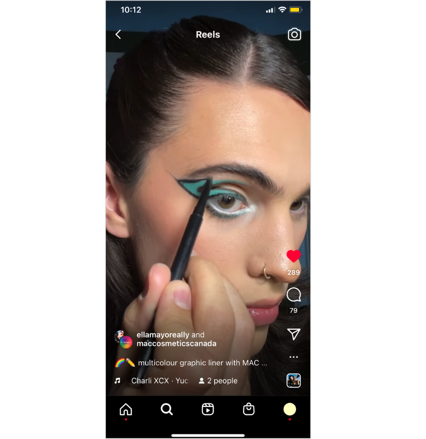 Instagram Collab between Ella Mayo and Mac Cosmetics Canada.