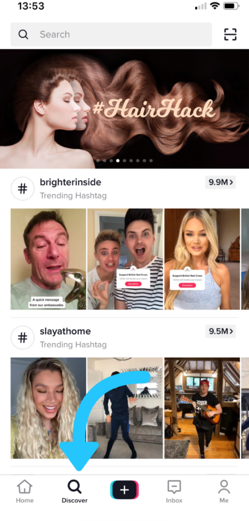 Browsing TikTok for Trending Hashtags