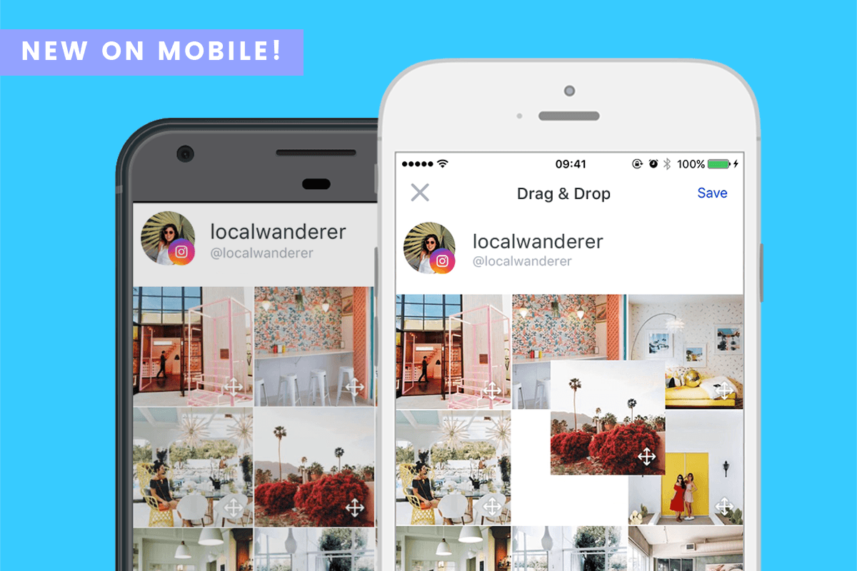 New! Design Your Instagram Feed with Drag & Drop on Mobile