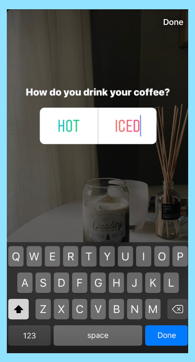 Adding a poll to Instagram Stories.