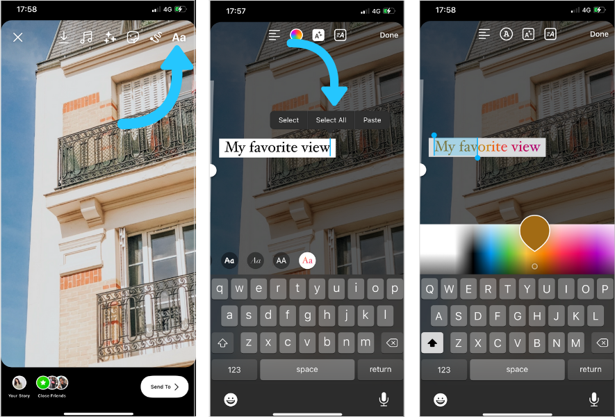 Create Color Gradient Text for Instagram Stories