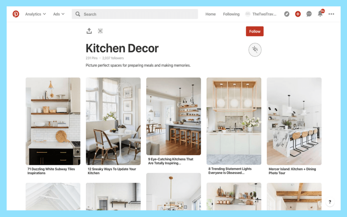 Pinterest Boards are where you save your Pins.