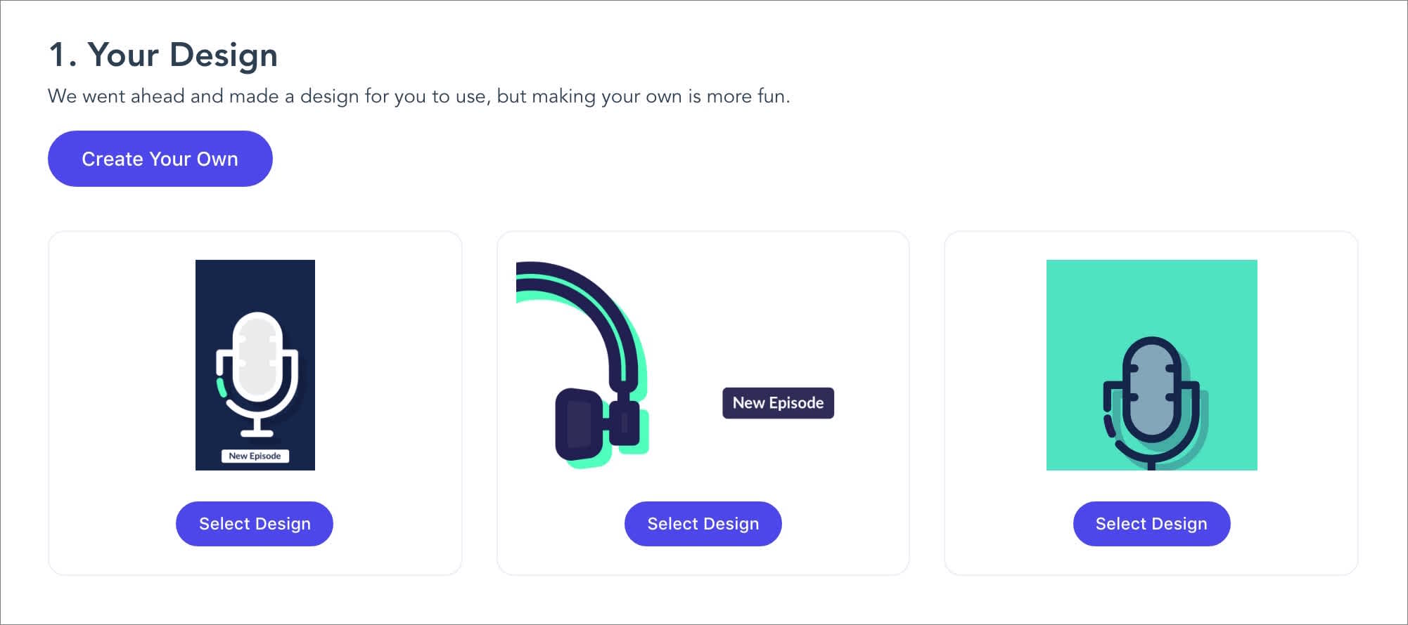 Wavve is a desktop app that lets you turn your podcast audio into engaging animated videos for social media. create your Wavve account, find and select the green Create your own button.