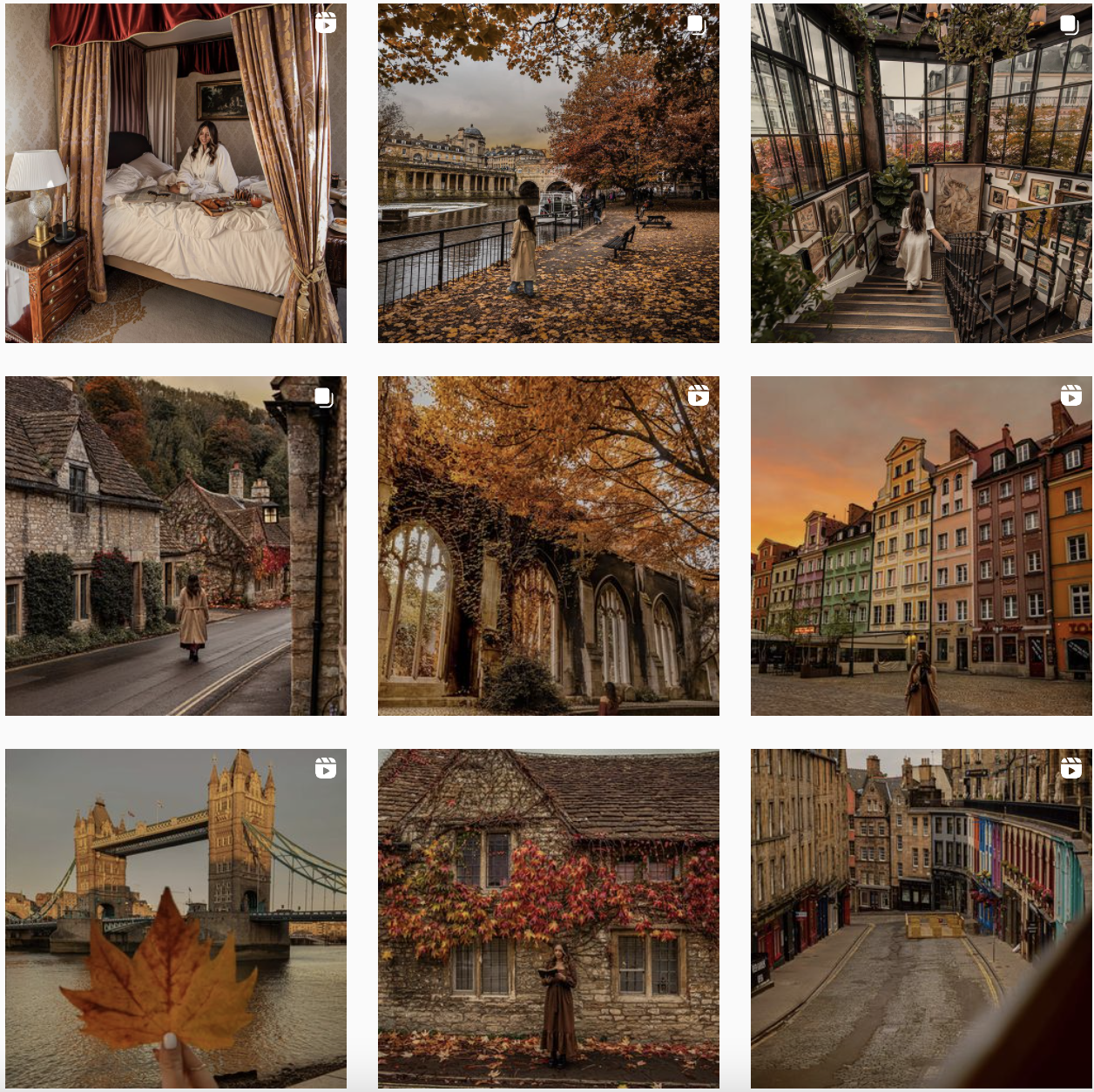 Travel blogger Kelsey of @kelseyinlondon uses warm tones to highlight her beautiful travel shots.