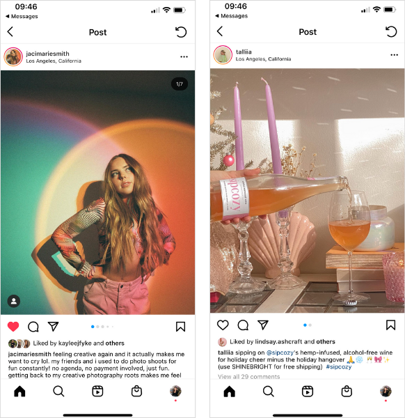 Light flares and reflections are another hot trends making waves on Instagram.