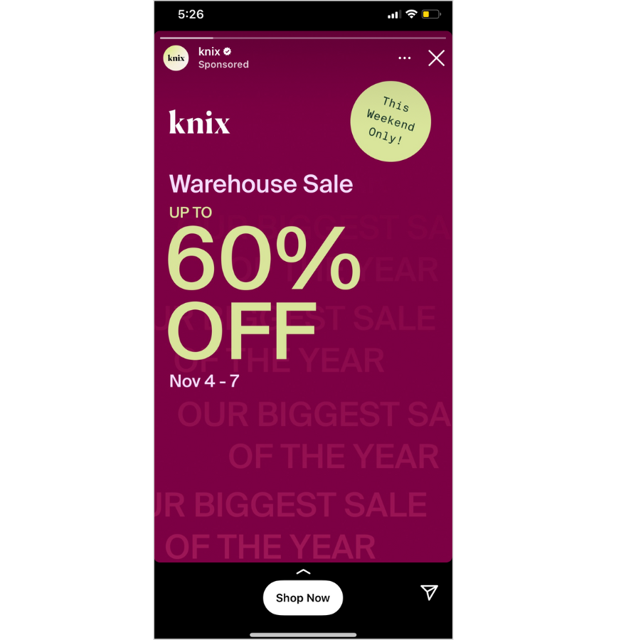 Knix Text Marketing Examples