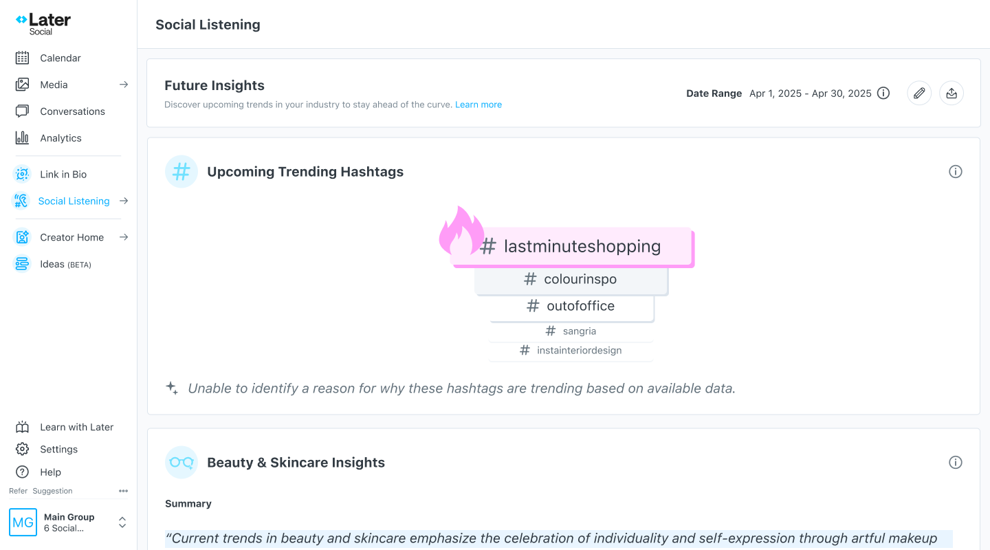 Future Insights hashtag trends